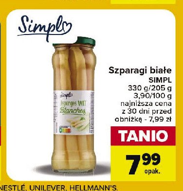 Szparagi średnie białe Simpl promocja w Carrefour Market