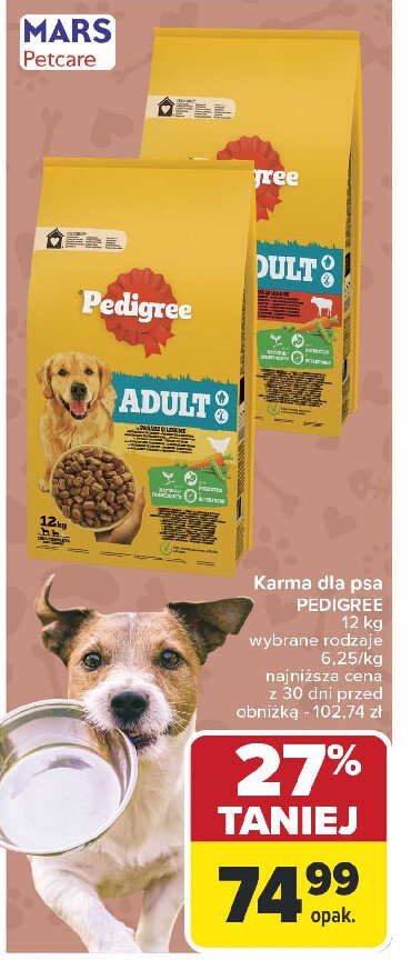 Karma dla psa wołowina Pedigree promocja w Carrefour