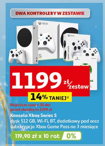 Konsola 512 gb + pad Xbox series s promocja w Auchan