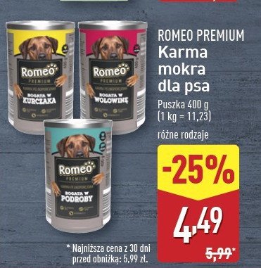 Karma dla psa bogata w podroby Romeo (karma) promocja