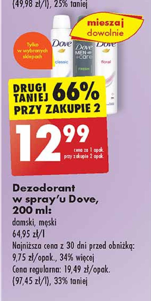 Dezodorant fresh Dove men+care promocja