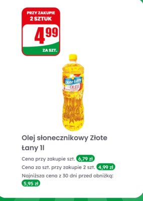 Olej słonecznikowy 1l promocja w Dino