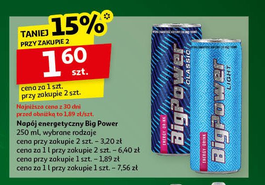 Napój energetyczny classic BIG POWER promocja w Auchan