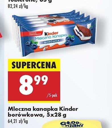 Baton borówkowy Kinder mleczna kanapka promocja