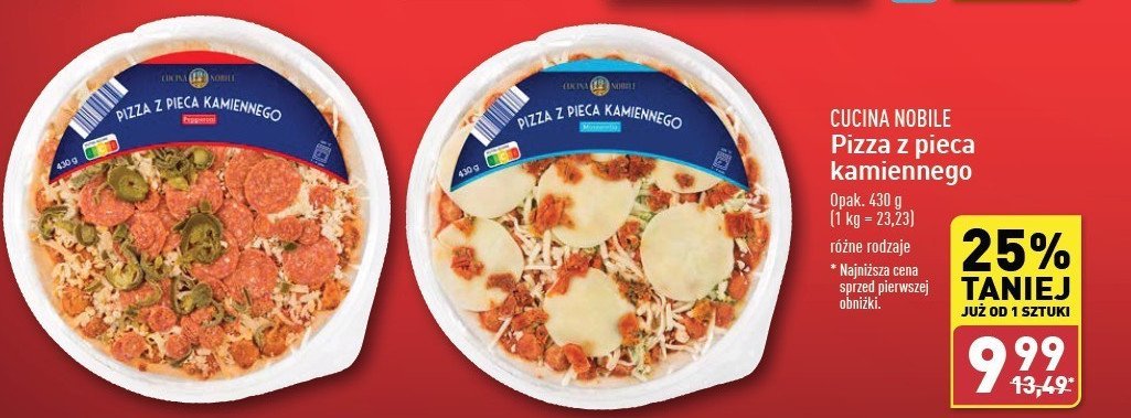 Pizza z pieca kamiennego pepperoni Cucina nobile promocja