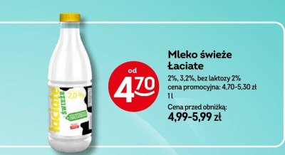 Mleko świeże Łaciate 2%, 3,2%, bez laktozy 2% promocja w Żabka