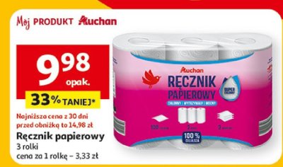Ręcznik papierowy 3 rolki promocja w Auchan