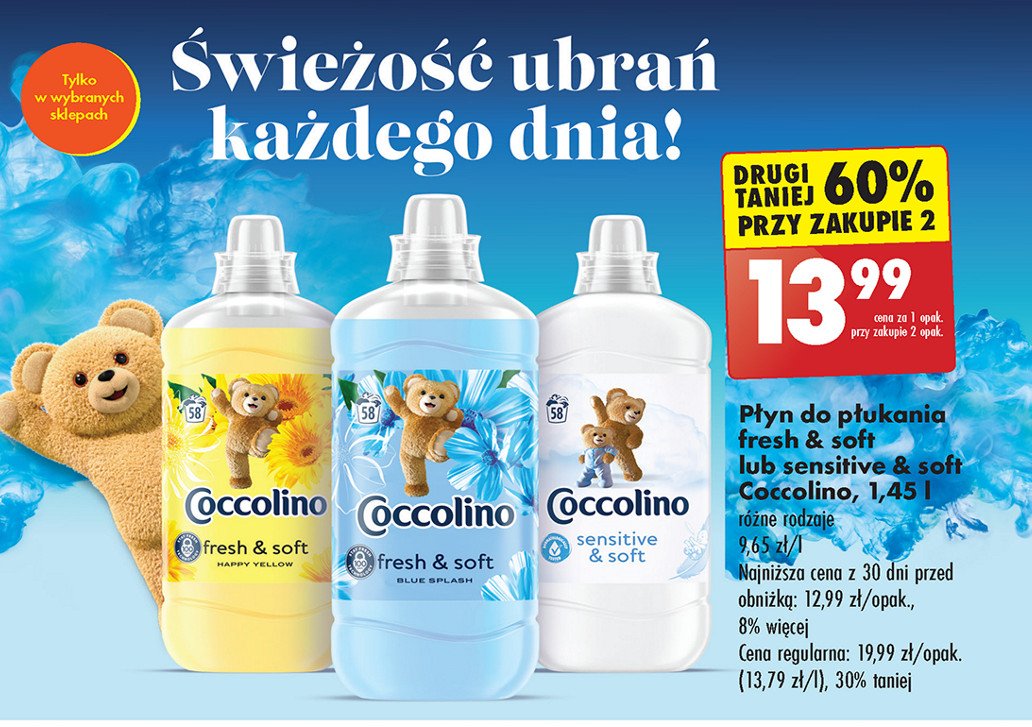 Płyn do płukania sensitive Coccolino promocja