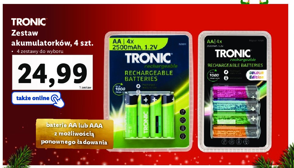 Akumulatorki akumulatorki nimh aaa 1000 mah 1.2 v Tronic promocja