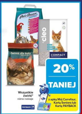 Żwirek dla kota - wszystkie rodzaje promocja w Carrefour Market