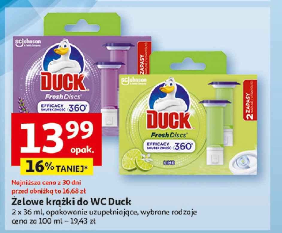 Krążek żelowy do wc lawenda - zapas Duck promocja w Auchan