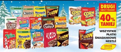 Wszystkie płatki śniadaniowe Nestlé promocja w Biedronka