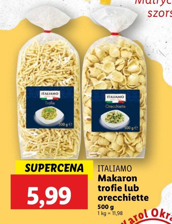 Makaron trofie Italiamo promocja w Lidl