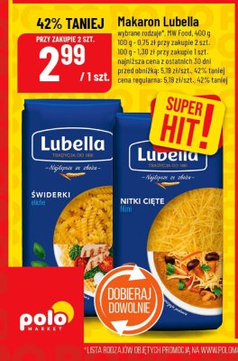 Makaron  wybrane rodzaje promocja w POLOmarket