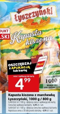 Kapusta kiszona z marchewką Łyszczyński, 1460 ml promocja w Twój Market