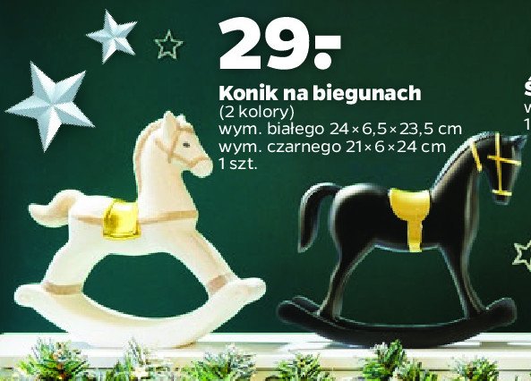 Konik na biegunach bia艂y 24 x 6.5 x 23.5 cm promocja