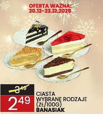 Ciasta wybrane rodzaje Banasiak promocja w Wafelek
