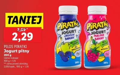 Jogurt malina- banan Pilos piratki promocja
