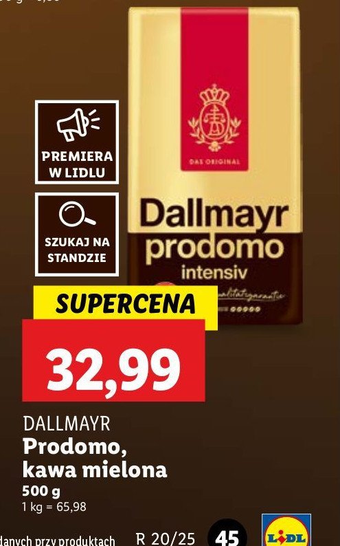 Kawa intensiv Dallmayr prodomo promocja w Lidl