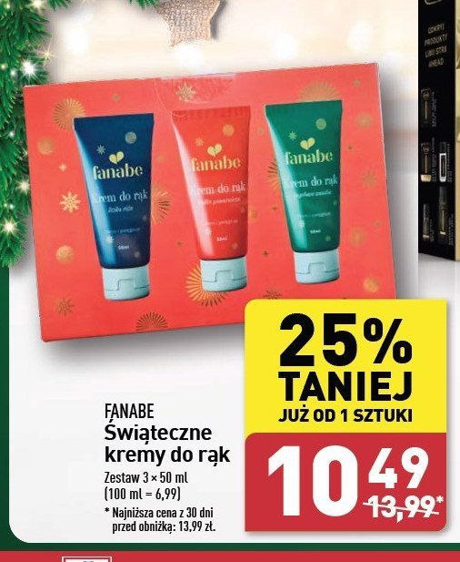 Zestaw w pudełku: 3x krem do rąk 50 ml Fanabe promocja