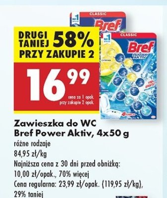 Kostka do wc lemon + ocean Bref power aktiv promocja