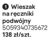 Wieszak na ręczniki podwójny Elland złoty promocja w Castorama