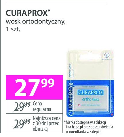 Wosk ortodontyczny Curaprox promocja