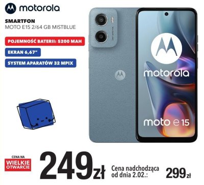 Smartfon MOTO E15 2/64 GB MISTBLUE promocja w RTV EURO AGD