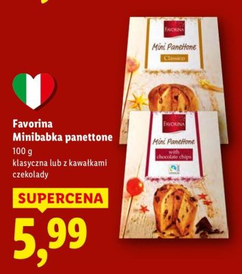 Minibabka panettone z kawałkami czekolady promocja w Lidl