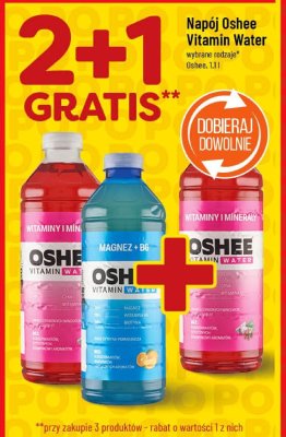 Napój Oshee Vitamin Water wybrane rodzaje 1l 2+1 gratis promocja w POLOmarket