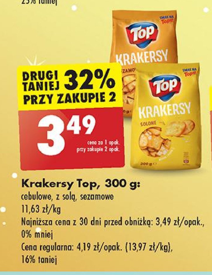 Krakersy cebulowe Top pub Top (biedronka) promocja