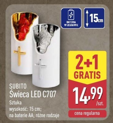 Świeca LED C707 2+1 GRATIS promocja w Aldi