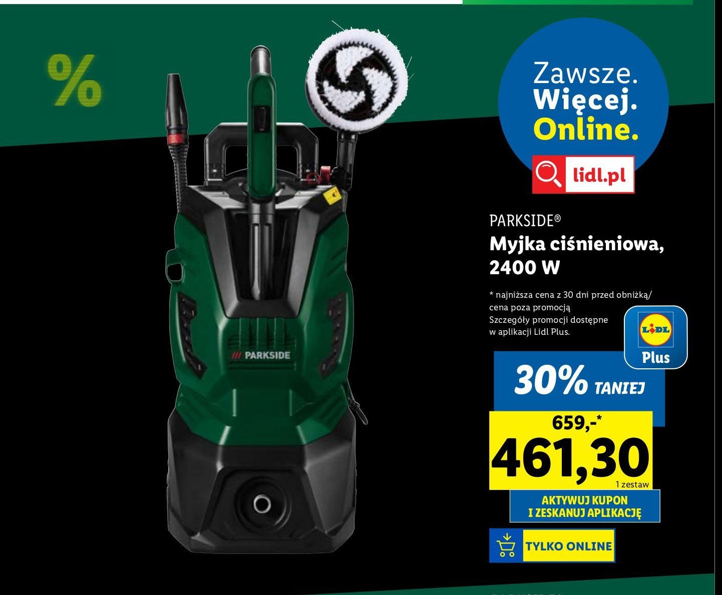 Myjka ciśnieniowa 2400w Parkside (Lidl) promocja w Lidl