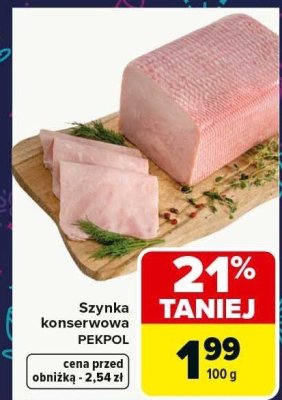 Szynka konserwowa PEKPOL promocja w Carrefour Market