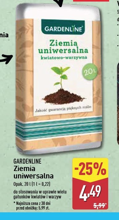 Ziemia uniwersalna GARDEN LINE promocja w Aldi