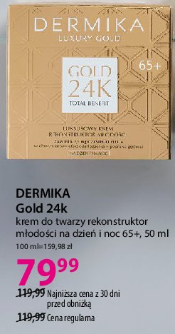 Krem do twarzy na dzień i noc 65+ Dermika luxury gold promocja