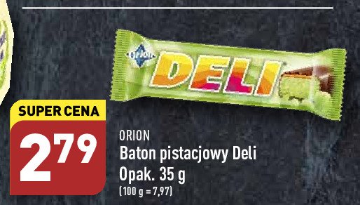 Baton pistacjowy Orion deli promocja