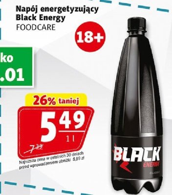 Napój energetyzujący Black Energy FOODCARE promocja w Prim Market