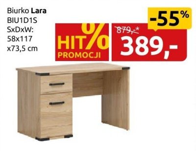 Biurko Lara BIU1D1S Black Red White promocja w Black Red White