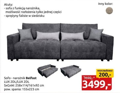 Sofo - narożnik Belfast LUX 2DL/LUX 2DL promocja w Black Red White