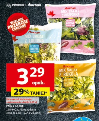 Mix sałat z sałatą lodową Auchan promocja