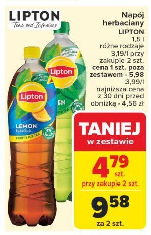 Herbata mrożona classic Lipton ice tea promocja w Carrefour