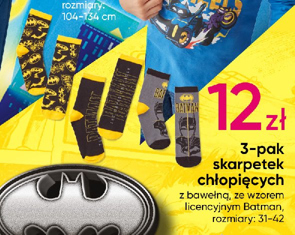 Skarpetki dziecięce 31-42 batman promocja w Pepco