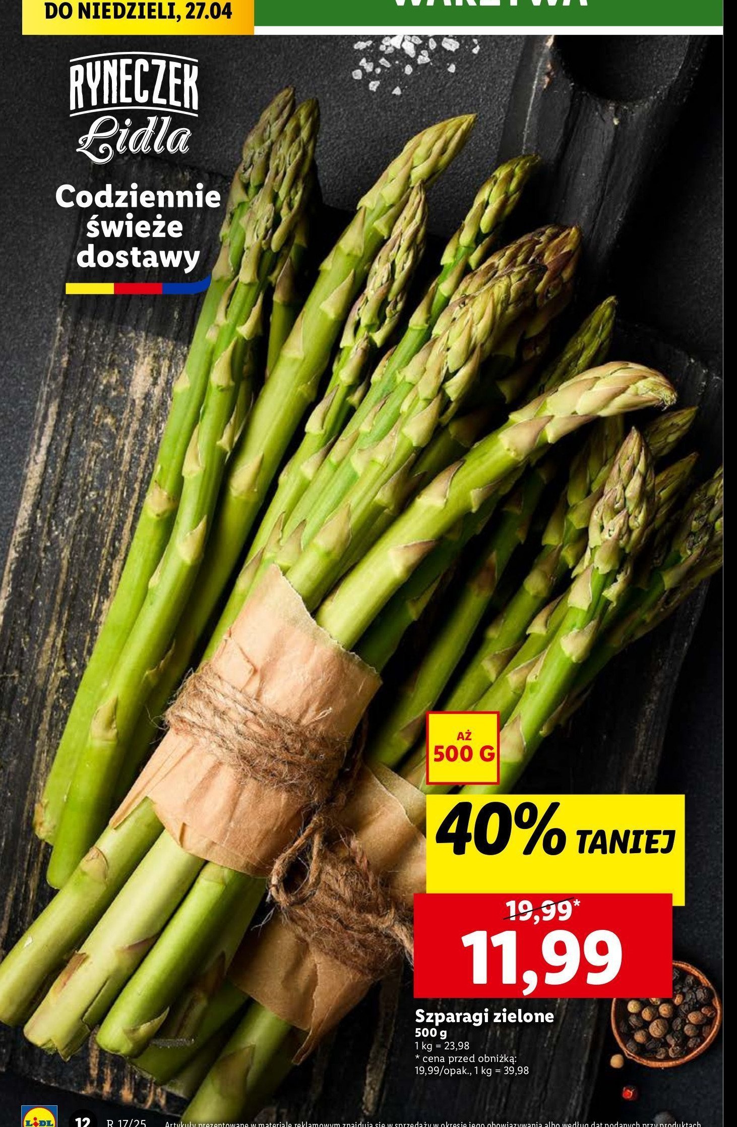 Szparagi zielone Ryneczek lidla promocja
