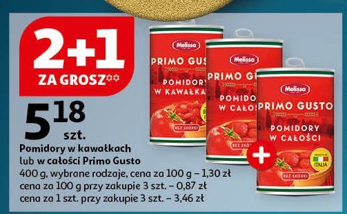 Pomidory w kawałkach Melissa primo gusto tomatera promocja w Auchan