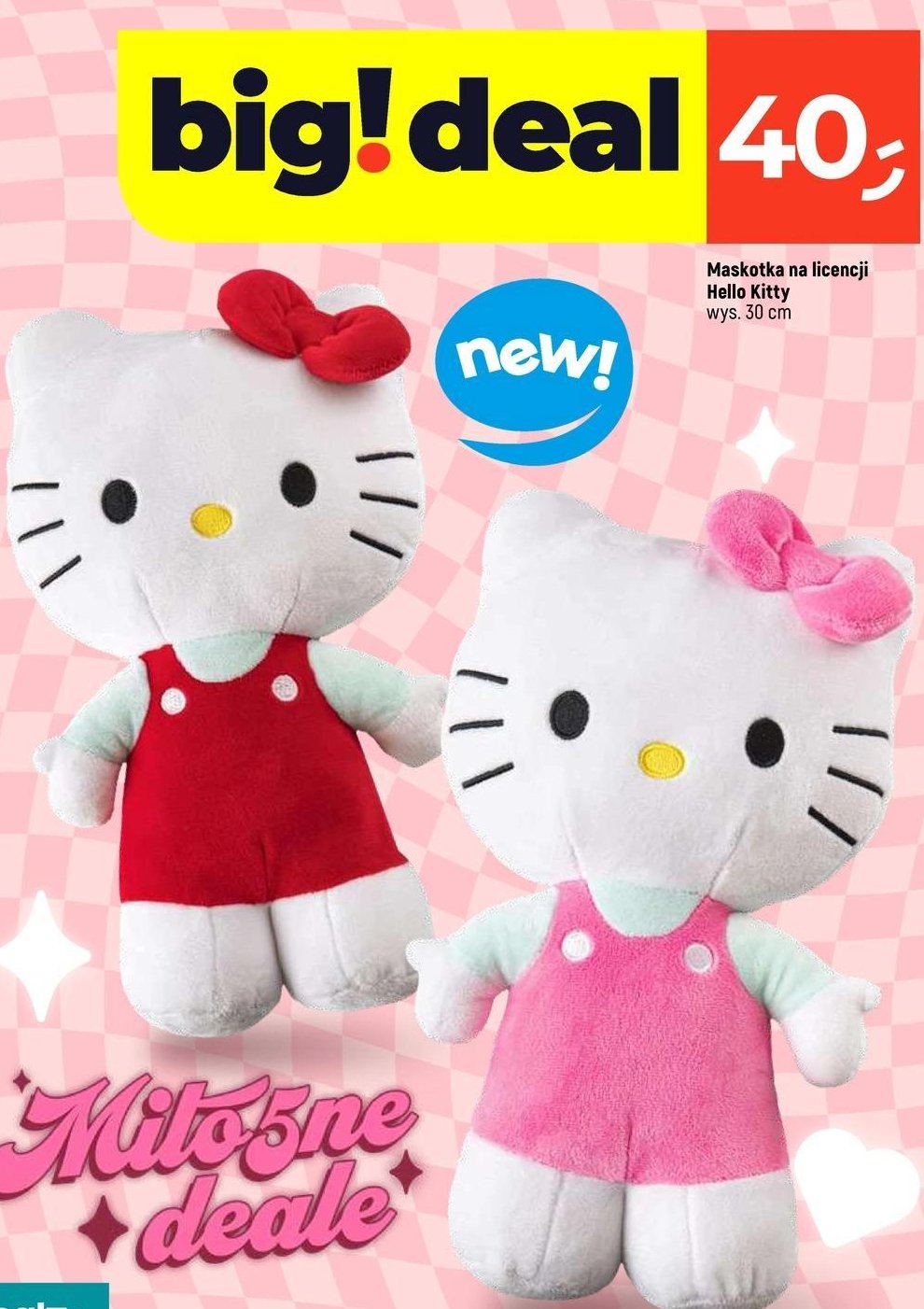 Maskotka hello kitty 30 cm promocja w Dealz