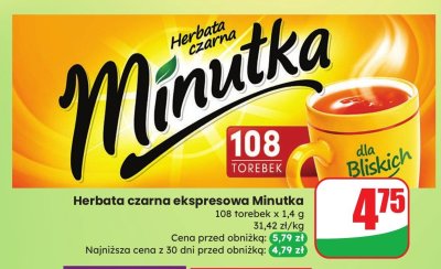 Herbata czarna ekspresowa  promocja w Dino