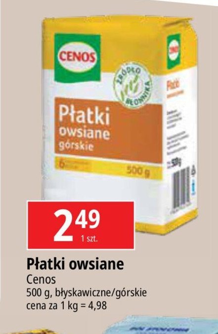 Płatki owsiane górskie Cenos promocja