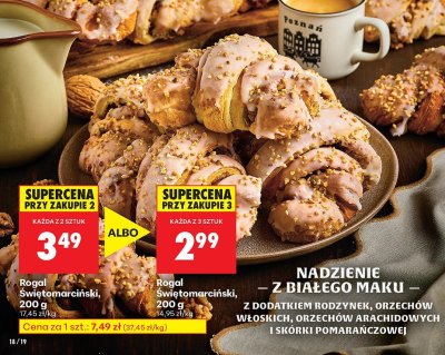 Rogal Świętomarcińsiki ALBO 200 g nadzienie z białego maku promocja w Biedronka