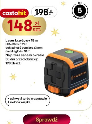 Laser krzyżowy 15 m Magnusson promocja w Castorama